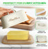 Plexon Counter Counter Metal Butter Dish with Lid and Handle, Covered Butter Dish Airtight, Cute Butter Keeper
