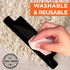 12pc Premium Large Size Anti Curling Carpet Tape Rug Gripper Double Sided, Reusable with Yellow Capet Tape