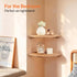 Set 2 9inch Gieanoo Floating Corner Shelves for Wall Solid Oak Rounded Corner Shelves Wall Mounted with Cable Hole Wood