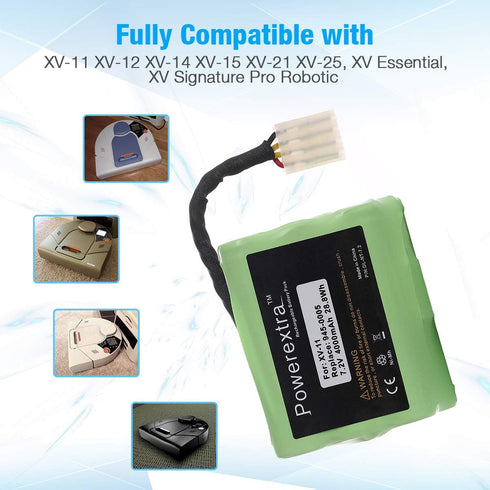 Powerextra 7.2V 4000mAh Battery for Neato XV-11 XV-12 XV-14 XV-15 XV-21 XV-25, Replacement Battery 945-0005 205-0001 (2