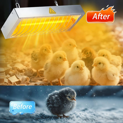 VORIGY 600W 1 Pack Heat Lamp for Chickens, Large Chicken Coop Heater, Adjustable Temp and Height, No Assembly Brooder