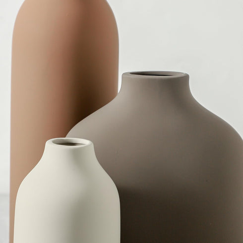 Set 3,Flower Ceramic Vase of Vase Home Decor,Rustic Modern Farmhouse Decor Pottery Vases, Pampas Grass Dried Fresh