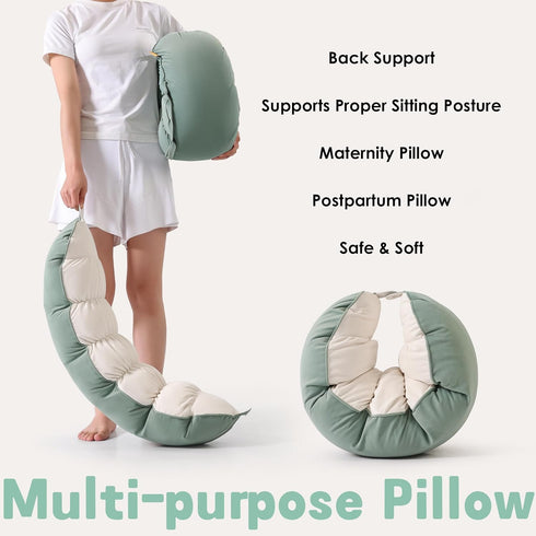 29.5") Peallow(Pat. Pend) Long Round Body Pillow for Adults, Bolster Pillow for Sleeping, Soft and Supportive Pillow