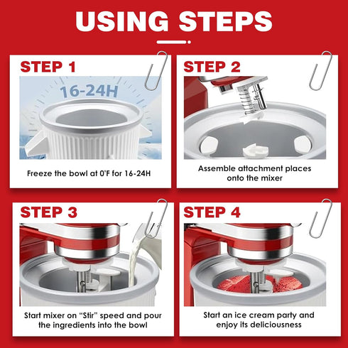 4.5/5QT 6QT Frozen 2 Ice Cream Maker Attachment for KitchenAid, Fits KitchenAid & Mixers, Ice Cream & Sorbet Gelato