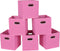 Fabric Cloth Storage Bins - Fabric Cube Bins Organizer with Dual Handles, Foldable Cube Storage Baskets Set of 6
