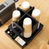 Coffee Station Organizer for Countertop, 4 Compartment Bamboo Coffee Bar Accessories and Disposable Cup Dispenser