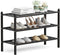 Dranixly Shoe Rack, 3-Tier Bamboo Stackable Shelf Storage Organizer, Stand for Closet, Entryway,