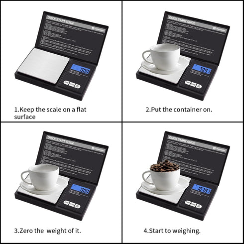 Digital Gram Scale, 200g 0.01g/0.001oz Weight Scale for Grain, Gold, Jewelry, LCD Display, Tare, Auto Off
