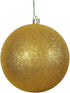 Vickerman 6" Antique Gold Glitter Ball Ornament, 4 per Bag