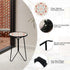 Table,12" LIFFY Outdoor Metal Side Small Outdoor Accent Table with Glass Top,Indoor Round Home Decorative End