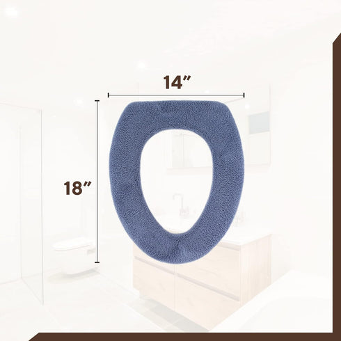 Soft Toilet Seat Cover, Plush & Thick Fabric, 14x18" for Round & Elongated Toilet Seats, Cocoa Brown