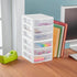 Sterilite Clearview Plastic Multipurpose Small 3 Drawer Desktop Storage Unit, White, 6 Pack