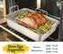 E-far Roasting Pan - 16 x 11.5 Inch Stainless Steel Turkey Roaster with Rack, Deep Broiling Pan, Easy Clean