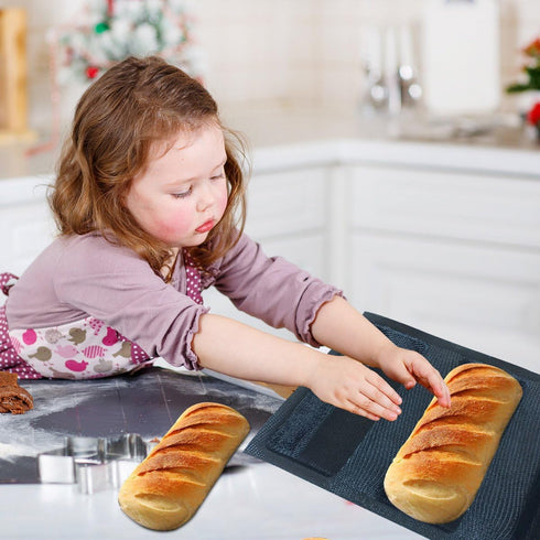 Mesh Silicone Bread Forms, Square Shape Non Stick Bakery Tray for Crusty Bread Bakeware for Small Toaster Oven