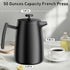 50oz 304 Secura French Press Coffee Maker Stainless Steel, Insulated Coffee Press with Extra Filter, Black
