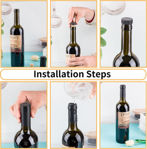 40 count 40 PVC heat shrink capsules matte black and Pcs bottle seal cork, wine shrink wrap sleeves caps tops wine