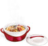Pinnacle Large Insulated Casserole Dish with Lid, 2.6 qt. - Elegant Hot Pot Food Warmer/Cooler, Red