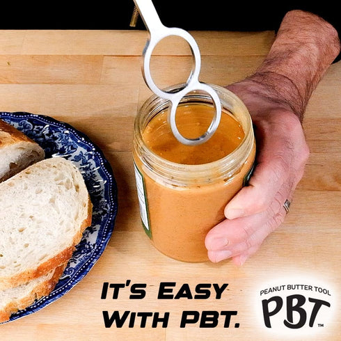 PBT - Peanut Butter Mixer, Stainless Steel Stirring Tool for Natural Peanut Butter, Dough, Yogurt, Sauces, and More
