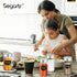 Segarty Spice Jar Set with Labels - 3 Pack 6oz Glass Jars with Shaker Lids, 136 Labels Stickers and 1 Chalk Marker