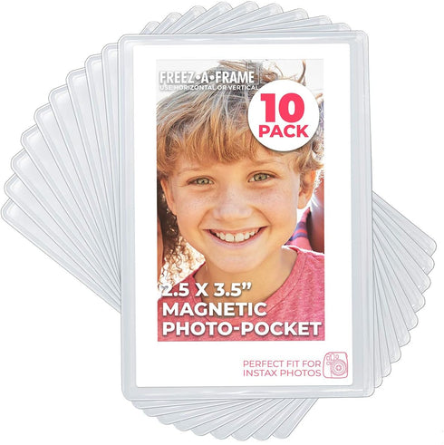 Fuji Mini Instax Photo Pockets for Wallet Size Photos, 10 Pack, Magnetic
