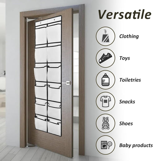 2PK 12 Large Pockets Over Door Hanging Shoe Organizer