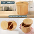 2 Countertop Timtopno Bamboo Salt Cellar, PCS Salt Container with Built-in Spoon, Salt Box Bowl with Magnetic Swivel