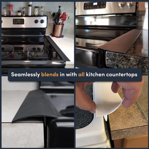 Linda’s Essentials Silicone Stove Gap Covers, 2 Pack Heat Resistant Oven Gap Filler, Easy to Clean (30 Inches, Black)