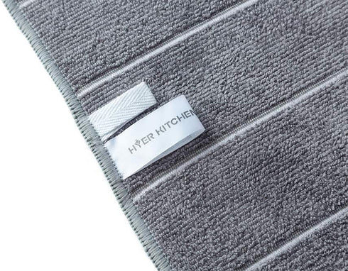8 Pack 26 18 Inch Microfiber Kitchen Towels - Super Absorbent, Soft and Solid Color Dish Towels, (Stripe Designed Grey