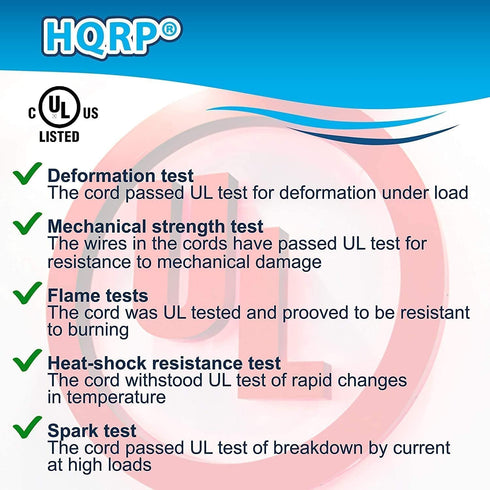 HQRP AC Power Cord for Dyson DC15 Upright Vacuum Cleaner, Compatible with Multiple Models