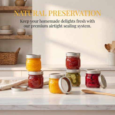 12 Pack 12 Oz Lyellfe Wide Mouth Mason Jars, Glass Canning Jars with Airtight Lids, Clear Mason Spice Jars for Jam