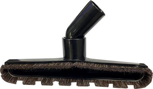 Black 10 Inch Wide Plastic Floor Brush with Horse Hair Bristles, Fits 1.25 Inch Vacuum Cleaner Wands