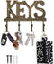 Key Holder for Wall, Cast Iron Decorative Rustic Key Organizer with 4 Hooks