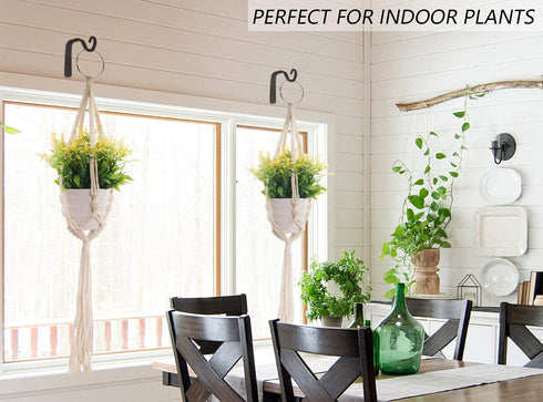 APBFH 2Pcs 5in Decorative Outdoor Iron Wall Hooks for Hanging Lantern Jar Sconce Solar Light Small Planter Bird House