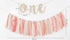 1st Set PapaKit Girls Birthday High Chair Premium Decoration - Pink & Gold Ribbon Garland, Crown, One Banner & Cake