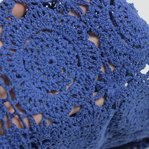 14x36 inch KEPSWET Cotton Handmade Crochet Lace Oval Table Runner Dresser Console Coffee Table TV Stand Decor Blue