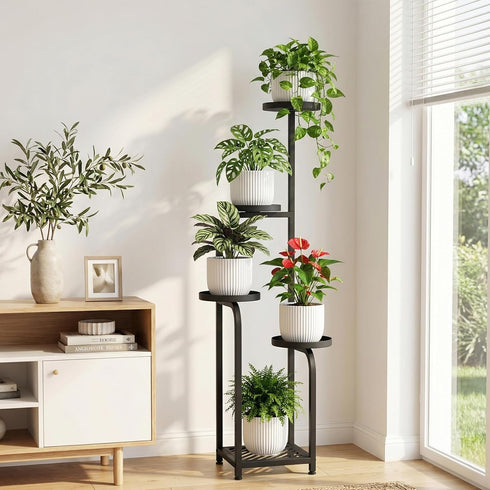 5 TOSKING Tier Tall Plant Stand Indoor Outdoor,Anti-Tip Plant Stand indoor, Wide Base for Pots, Child and Pet