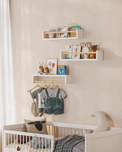 G&W Gruwald Set 3, Nursery Book Shelves, of Wall Bookshelf, Book Shelf for Kids Rooms, Wall Book Shelves for Bedroom