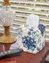 Fabric Tissue Box Cover, Decorative Cotton Blue Floral Fabric Tissue Holder Slipcover for Square Cube Cardboard Facial