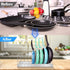 Adjustable Pot and Pan Organizer, Heavy Duty Lid Organizer for Kitchen Storage with 10 Compartments
