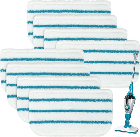 8 Pack Replacement Steam Mop Pads for Black+Decker SM1600, SM1610, SM1620, HSM13E1, HSMC1300FX, HSMC1321, HSMC1361SG