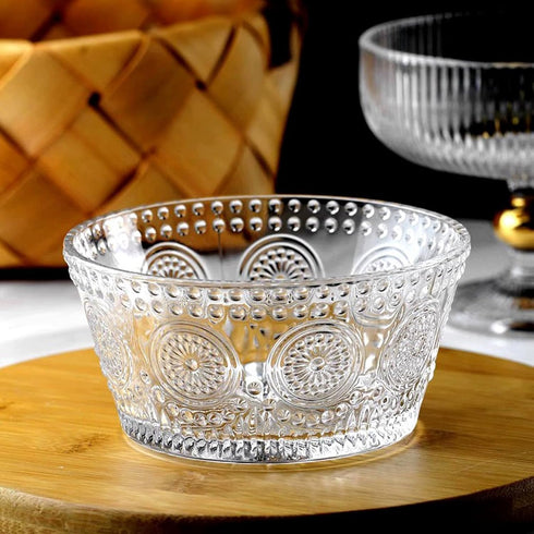 Set of 4 Glass Bowls, 13 OZ Small Bowls for Kitchen, Dessert, Ice Cream, Snack, Side Dishes, Dipping