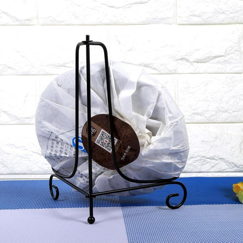 12 Inches Black Iron Plate Stand, Foldable Picture Stand for Display, Photo Stand for Decorative Plates, Frames, Books