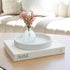 Set Decorative Concrete Tray & Book Decor - Scalloped Tray & Linen Box Enhance Your Coffee Table or Bookshelf Decor
