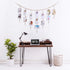 Wall Hanging Photo Display with Wood Beads Garland, Collage Picture Frame with 30 Clips for Rustic Home, Office &