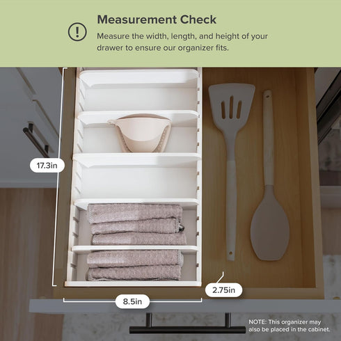 Bamboo Kitchen Towel and Food-Storage Organizer, Adjustable Wall Inserts, Non-Slip Feet, White Finish for Kitchen