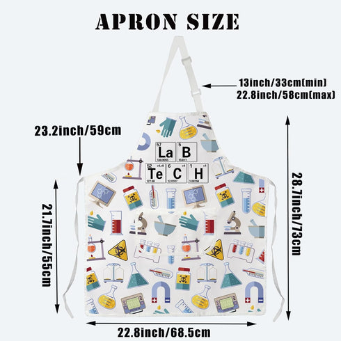 BDPWSS Lab Technician Gifts Science Aprons With Pocket Lab Assistant Graduation Gift Periodic Table Medical Laboratory Gift