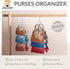 ZEDODIER Purse Hanger Organizer for Closet, 2 Pack Hanging Bag Holder, Keeping Purses Visible and in Good Condition, Metal Handbag Storage Hook Backpack Rack Space Saving Hanger, Silver by ZEDODIER