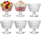 ZOOFOX 6 Pack Glass Ice Cream Bowl Set, 9 oz Footed Fruit