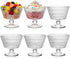 ZOOFOX 6 Pack Glass Ice Cream Bowl Set, 9 oz Footed Fruit