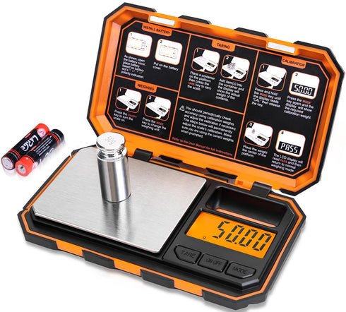 Fuzion Digital Pocket Scale, 500g x 0.01g Mini Scale with LCD Display, Tare Function for Food, Jewelry, Coin